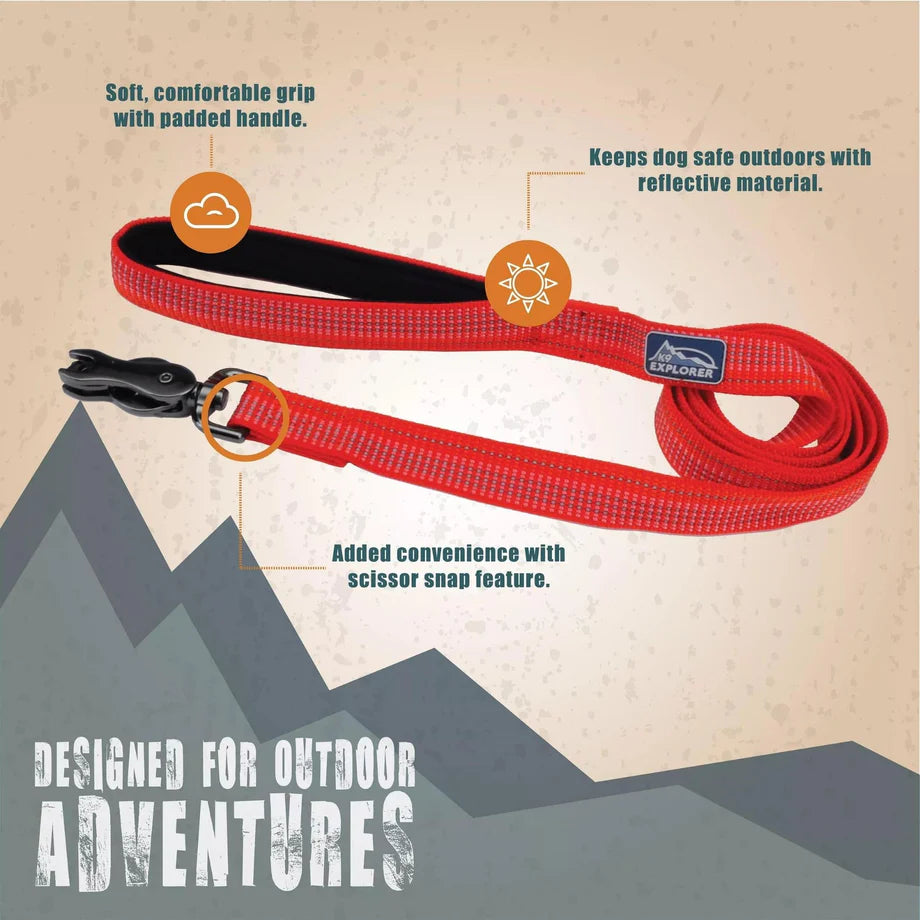 Coastal Pet Products K9 Explorer Reflective Leash With Scissor Snap, 5/8 Inchx6 Rosebud Pink