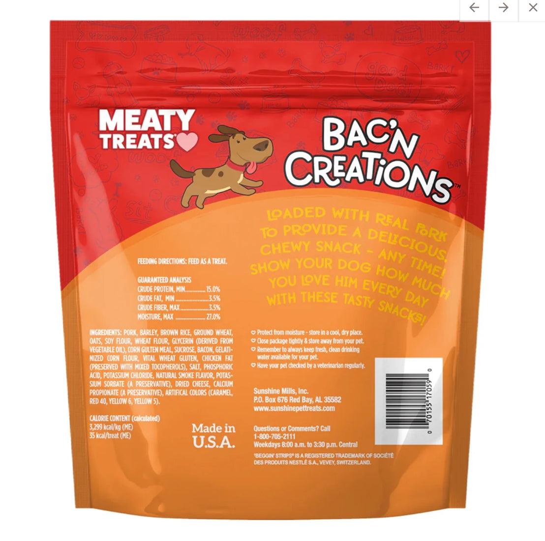 Meaty Treats Bac'N Creations Bacon 25oz.