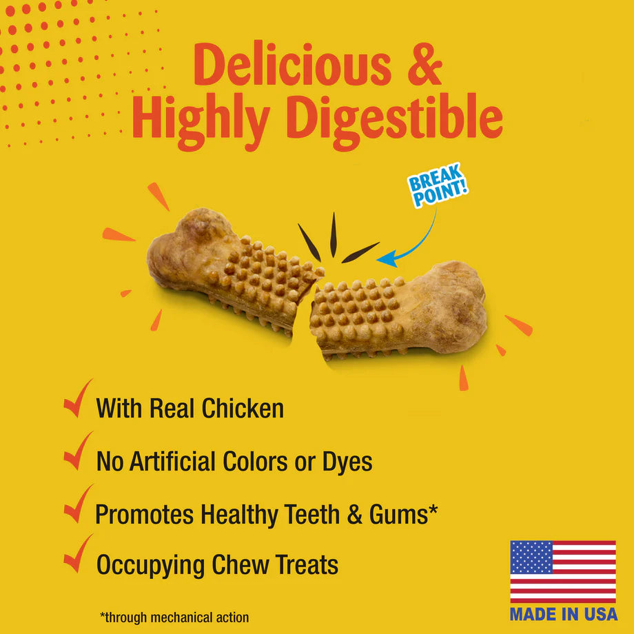 Nylabone Natural Nubz Chicken Dog Treats Chicken, 1ea/Large 30 Lbs. 12 ct