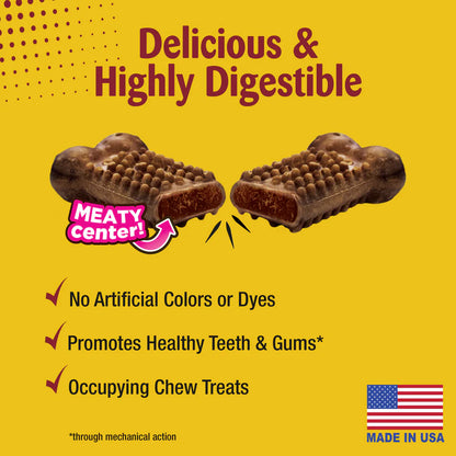 Nylabone Nubz Meaty Center Natural Long Lasting Edible Dog Chews Beef, 1ea/SMall Up To 30 Lbs. 20 ct