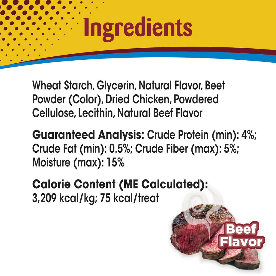 Nylabone Nubz Meaty Center Natural Long Lasting Edible Dog Chews Beef, 1ea/SMall Up To 30 Lbs. 20 ct