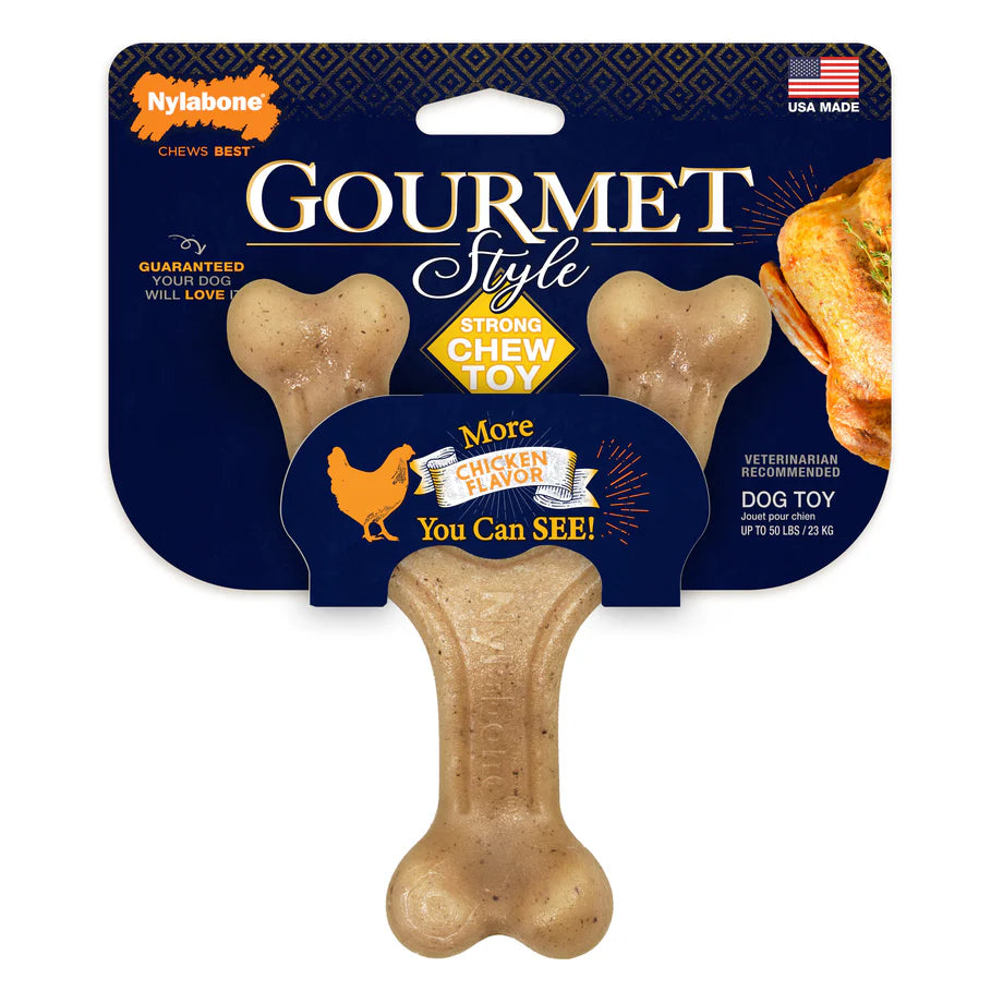 Nylabone Gourmet Style Strong Chew Wishbone Dog Chew Toy Chicken, 1ea/Large/Giant Up To 50 Lbs. 1 ct