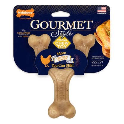 Nylabone Gourmet Style Strong Chew Wishbone Dog Chew Toy Chicken, 1ea/Large/Giant Up To 50 Lbs. 1 ct