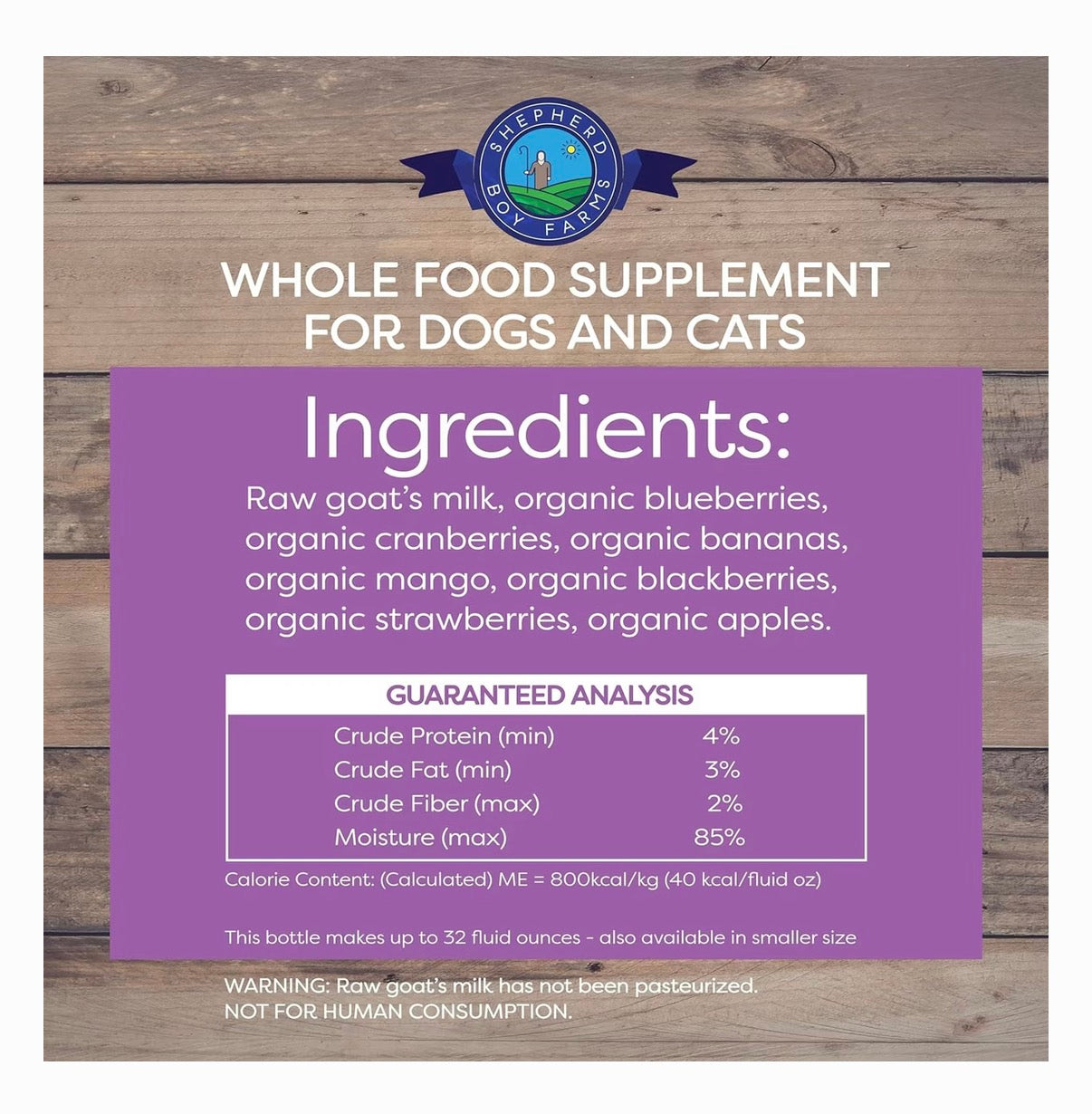 Shepherd Boy Farms Dog & Cat Freeze-Dried Raw Goat Milk Super Fruit