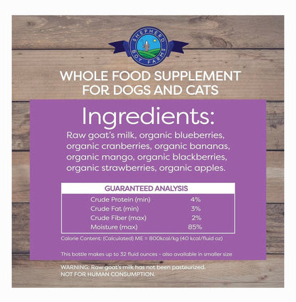 Shepherd Boy Farms Dog & Cat Freeze-Dried Raw Goat Milk Super Fruit