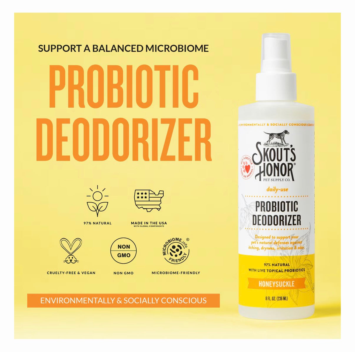 Skouts Honor Dog Deodorizer Honeysuckle 8oz
