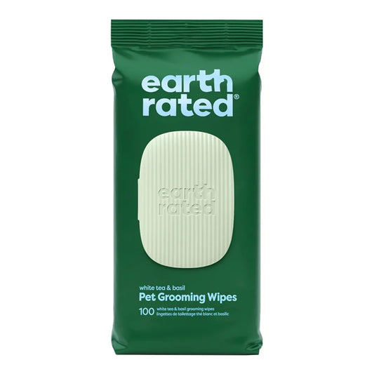 Earth Rated Dog Grooming Wipes White Tea & Basil 100 Count