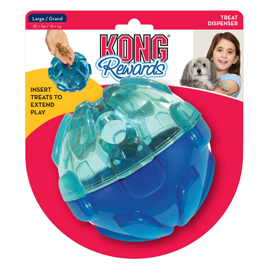 KONG Rewards Ball Treat Dispenser Dog Toy Blue LG
