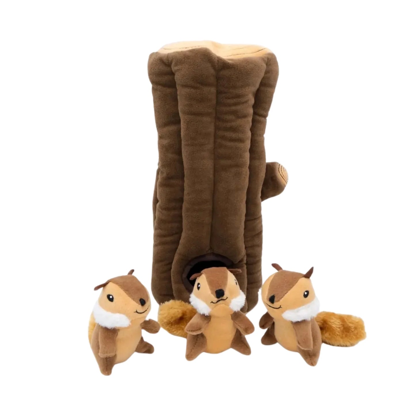 ZippyPaws Zippy Burrow Dog Toy Chipmunks Log XL